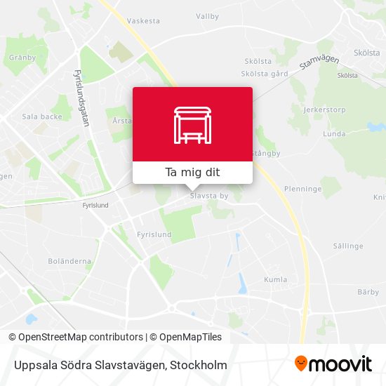 Uppsala Södra Slavstavägen karta