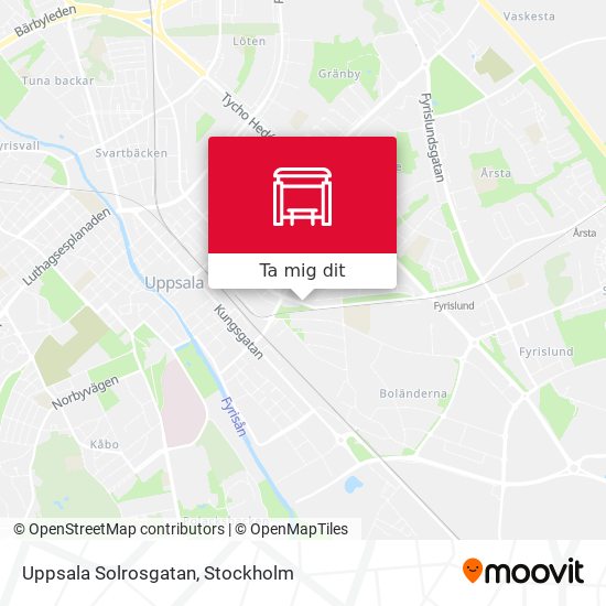 Uppsala Solrosgatan karta