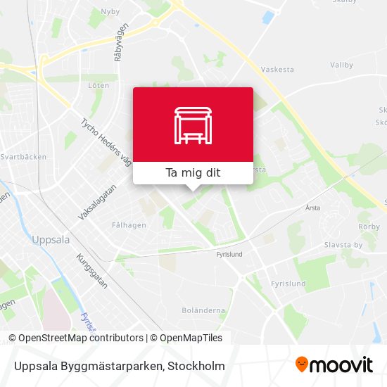 Uppsala Byggmästarparken karta