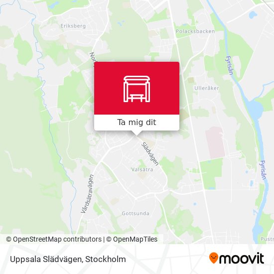 Uppsala Slädvägen karta