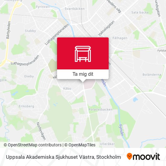 Uppsala Akademiska Sjukhuset Västra karta
