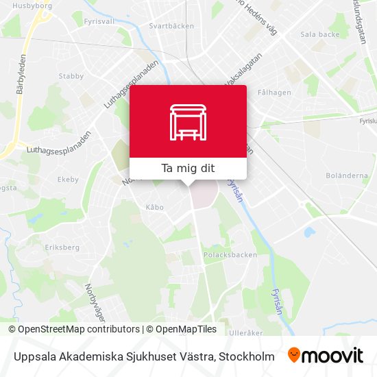 Uppsala Akademiska Sjukhuset Västra karta