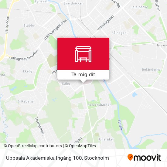 Uppsala Akademiska Ingång 100 karta