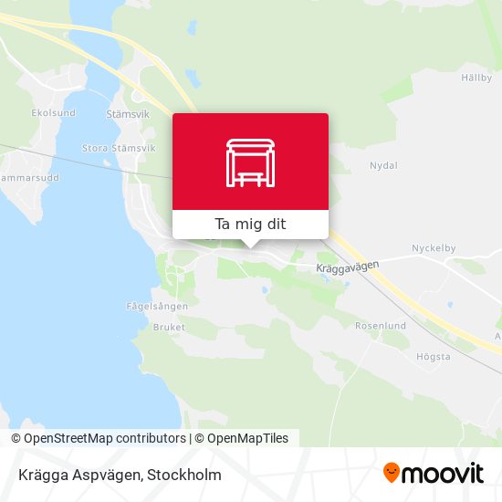 Krägga Aspvägen karta