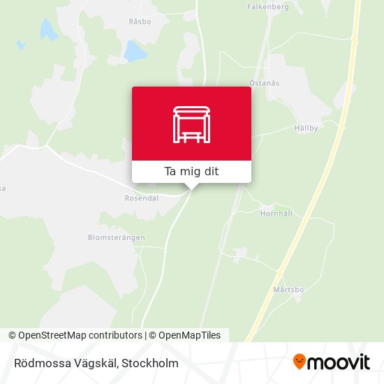 Rödmossa Vägskäl karta