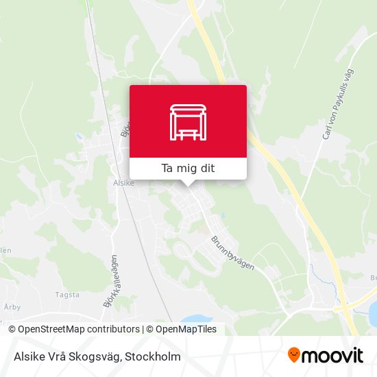 Alsike Vrå Skogsväg karta