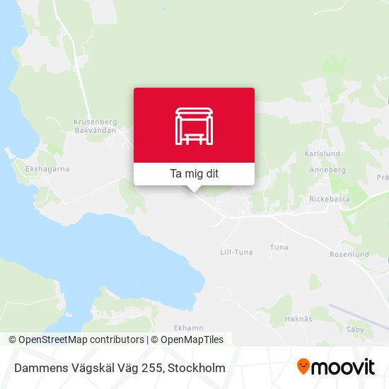 Dammens Vägskäl Väg 255 karta