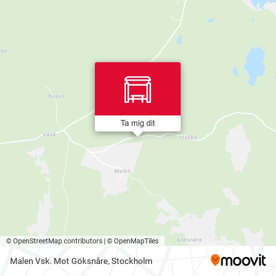Malen Vsk. Mot Göksnåre karta