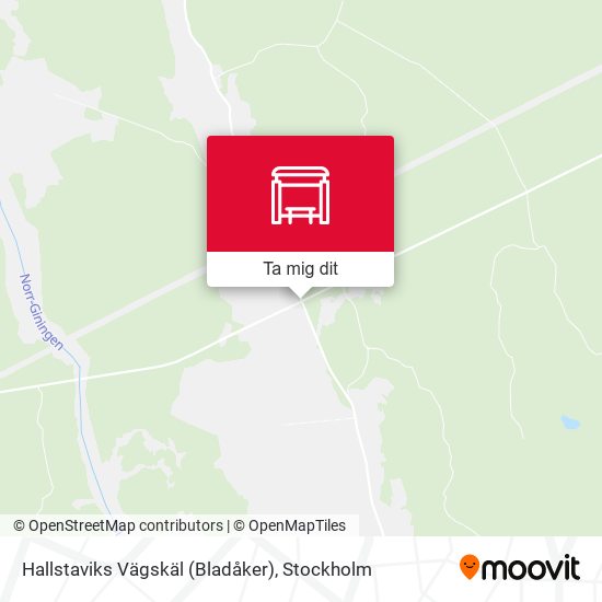 Hallstaviks Vägskäl (Bladåker) karta