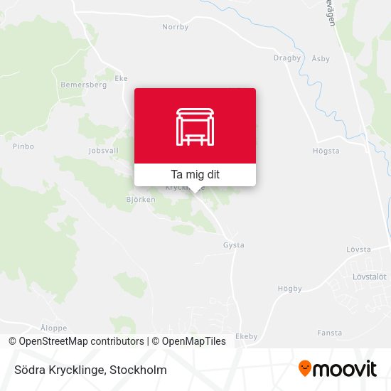 Södra Krycklinge karta