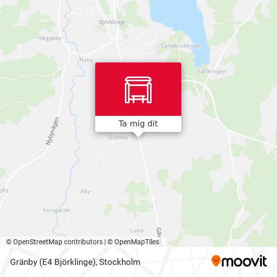 Gränby (E4 Björklinge) karta