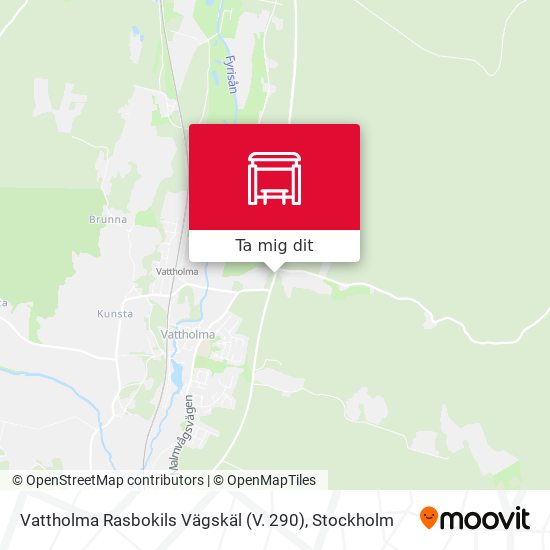 Vattholma Rasbokils Vägskäl (V. 290) karta