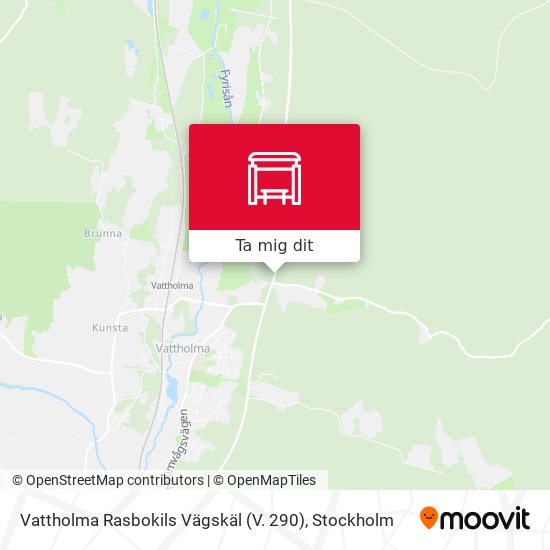 Vattholma Rasbokils Vägskäl (V. 290) karta