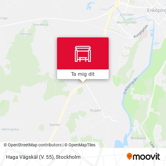 Haga Vägskäl (V. 55) karta