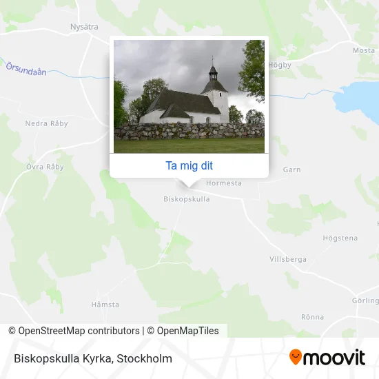 Biskopskulla Kyrka karta