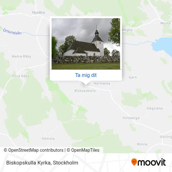 Biskopskulla Kyrka karta