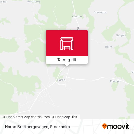 Harbo Brattbergsvägen karta