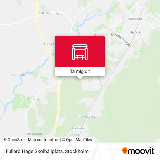 Fullerö Hage Skolhållplats karta