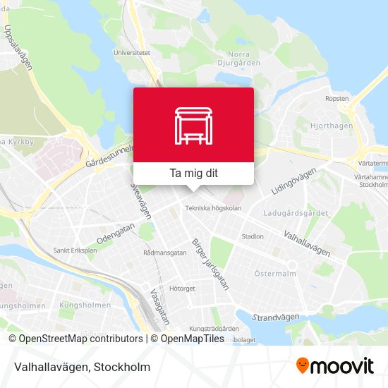 Valhallavägen karta
