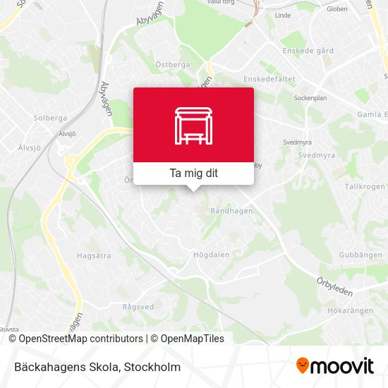 Bäckahagens Skola karta