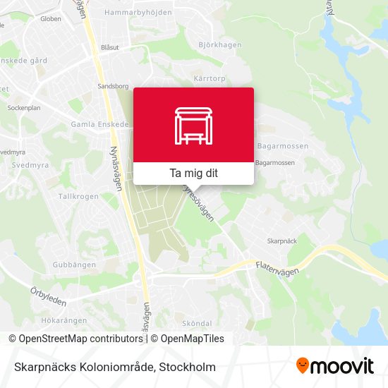 Skarpnäcks Koloniområde karta