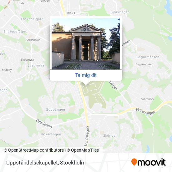 Uppståndelsekapellet karta