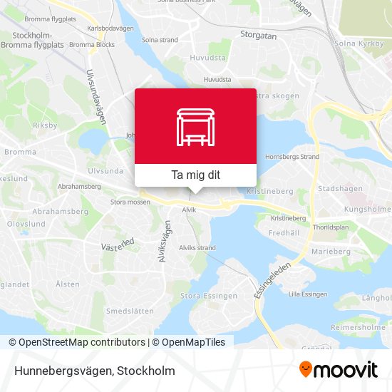 Hunnebergsvägen karta