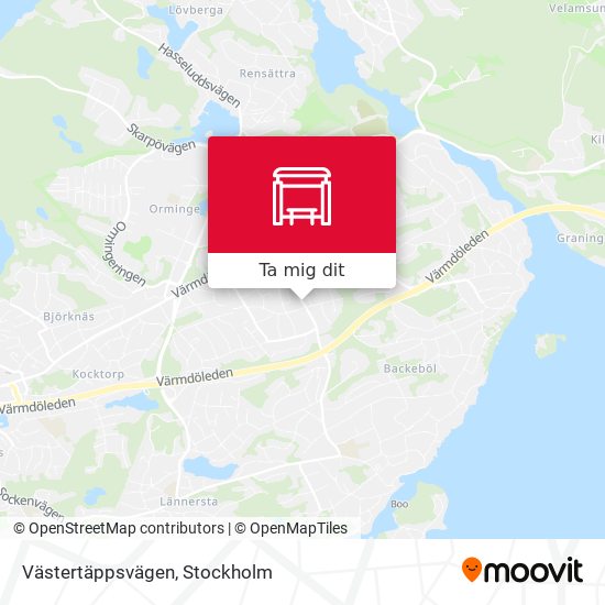 Västertäppsvägen karta