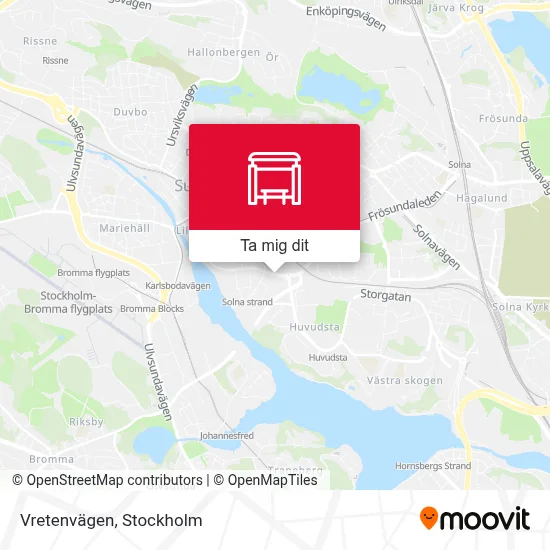 Vretenvägen karta