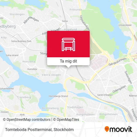 Tomteboda Postterminal karta