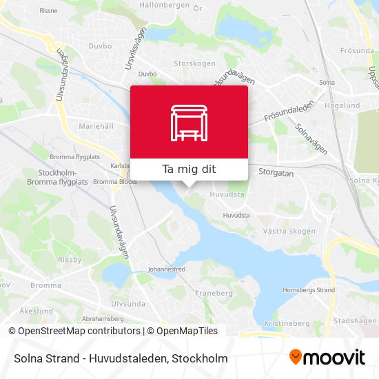 Solna Strand - Huvudstaleden karta