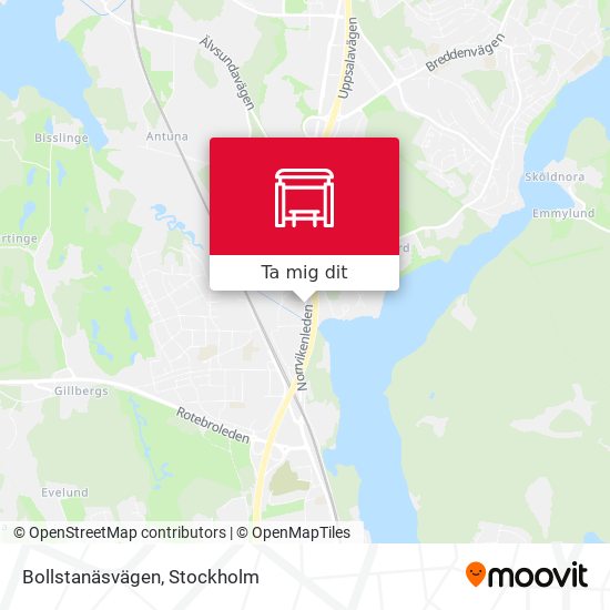 Bollstanäsvägen karta