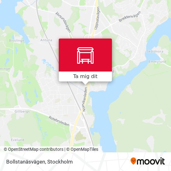 Bollstanäsvägen karta