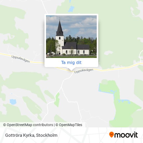 Gottröra Kyrka karta