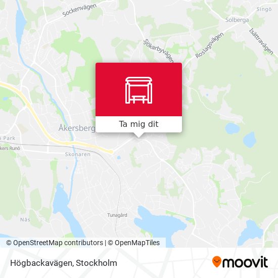 Högbackavägen karta