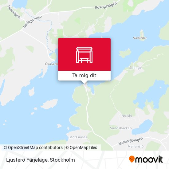 Ljusterö Färjeläge karta