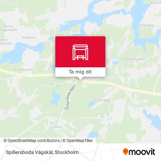 Spillersboda Vägskäl karta