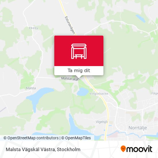 Malsta Vägskäl Västra karta