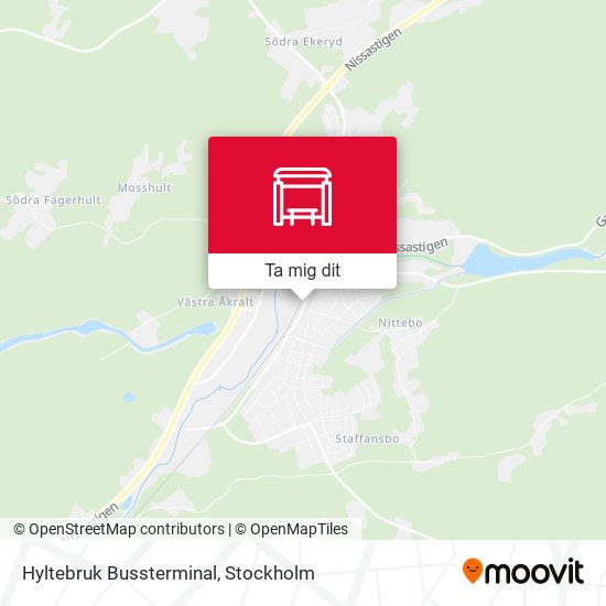 Hyltebruk Bussterminal karta