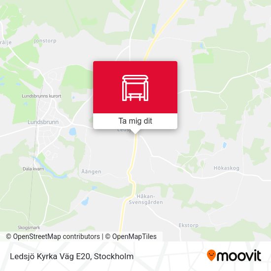 Ledsjö Kyrka Väg E20 karta