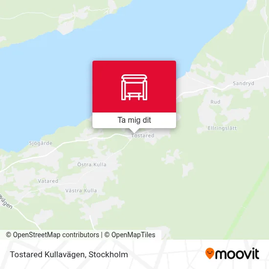 Tostared Kullavägen karta