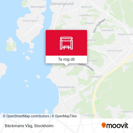 Bäckmans Väg karta