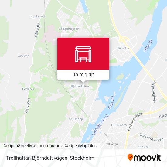 Trollhättan Björndalsvägen karta