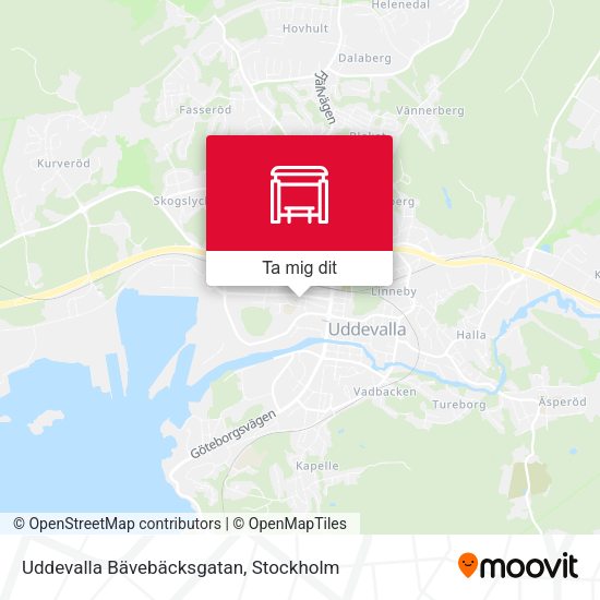 Uddevalla Bävebäcksgatan karta