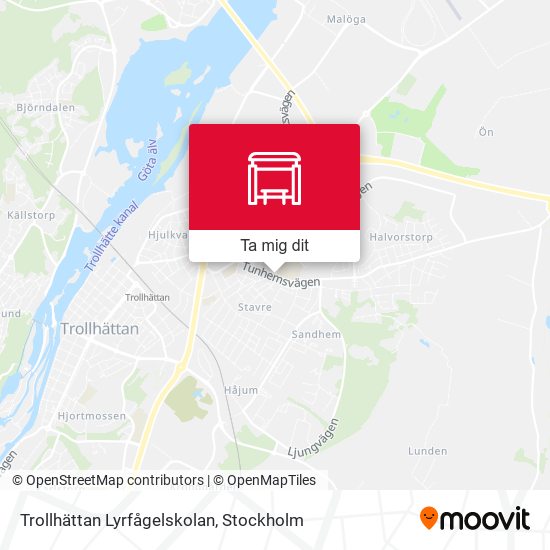Trollhättan Lyrfågelskolan karta