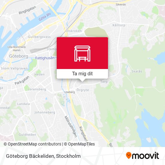 Göteborg Bäckeliden karta