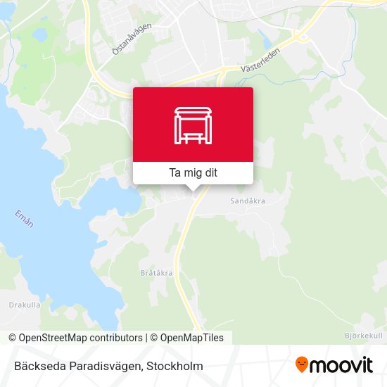 Bäckseda Paradisvägen karta