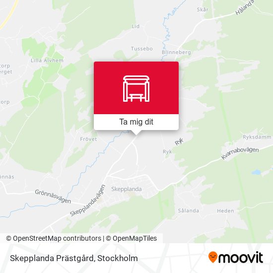Skepplanda Prästgård karta