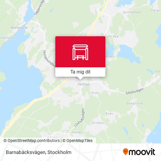 Barnabäcksvägen karta