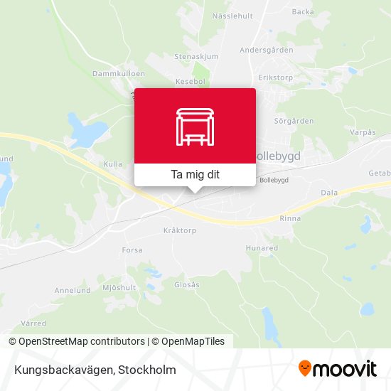 Kungsbackavägen karta